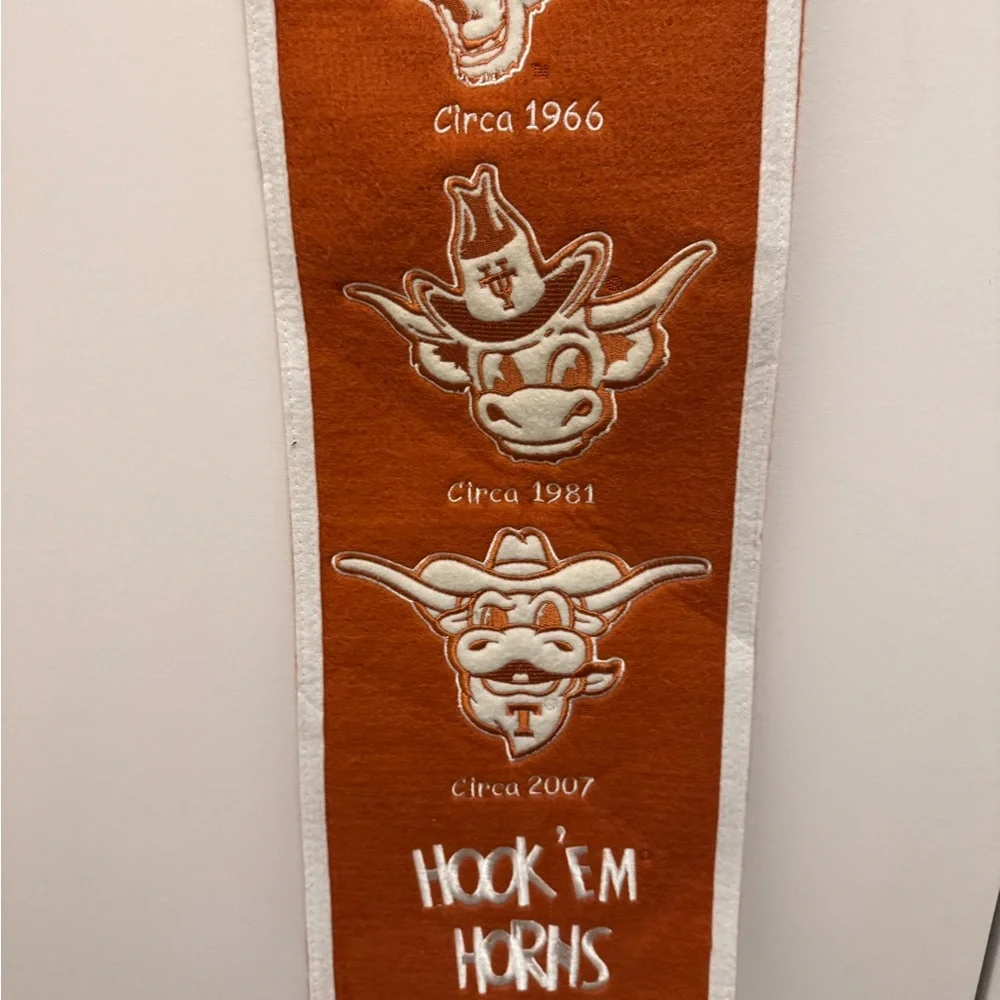 Texas Longhorns Heritage Banner Wool Retro Banner 8x30 NWT